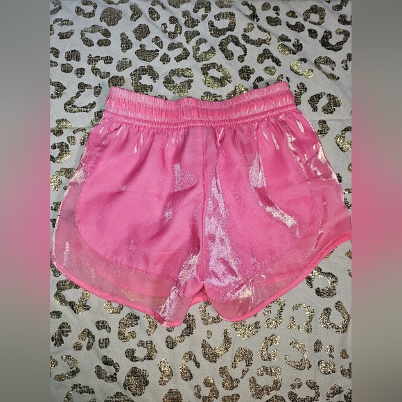 Rare Nike Pink Satin Mesh Athletic Workout Sports Shorts Womens Extra Small XS - Picture 3 of 10